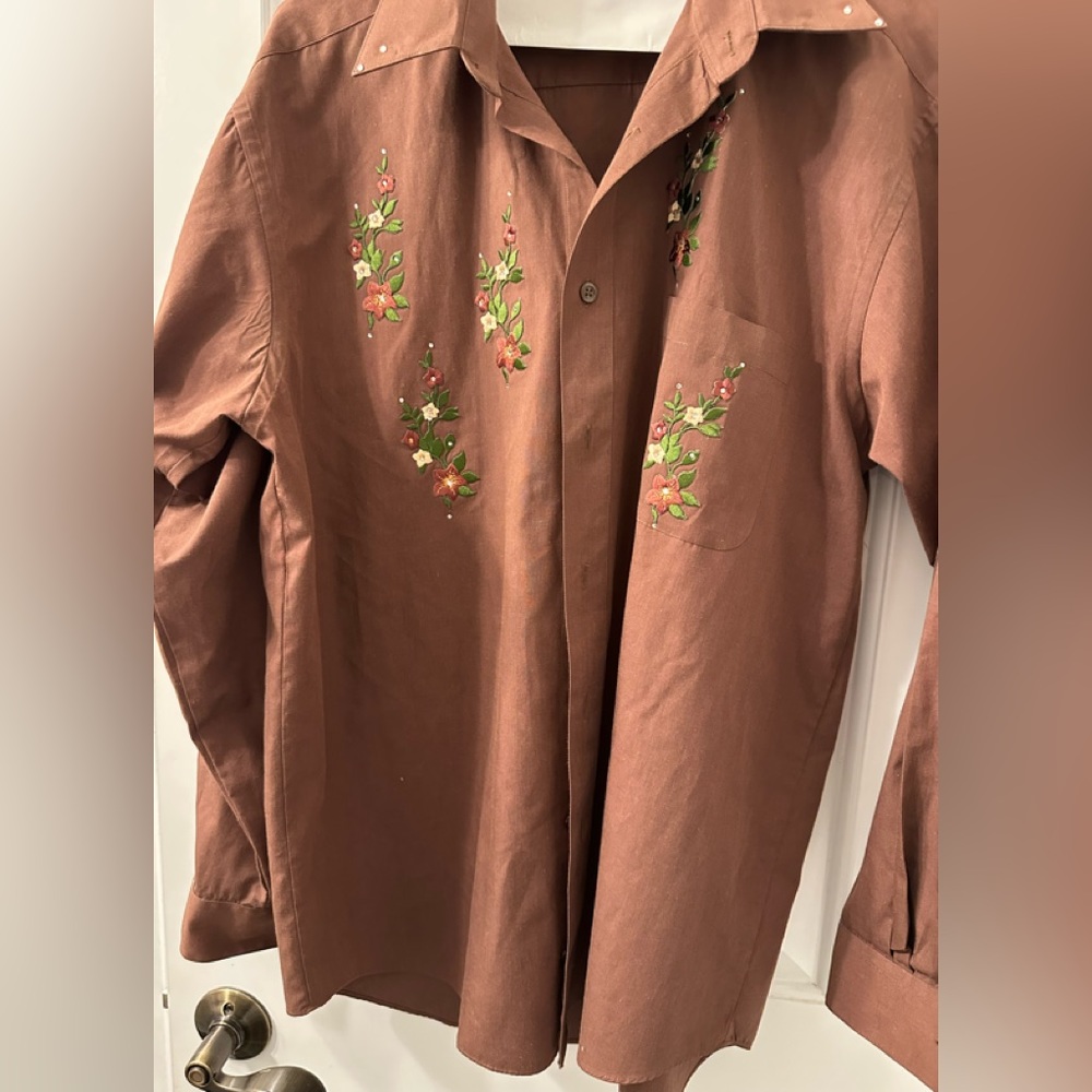 Vintage Men's 15 1/2 33-34 single needle tailoring
western shirt.
